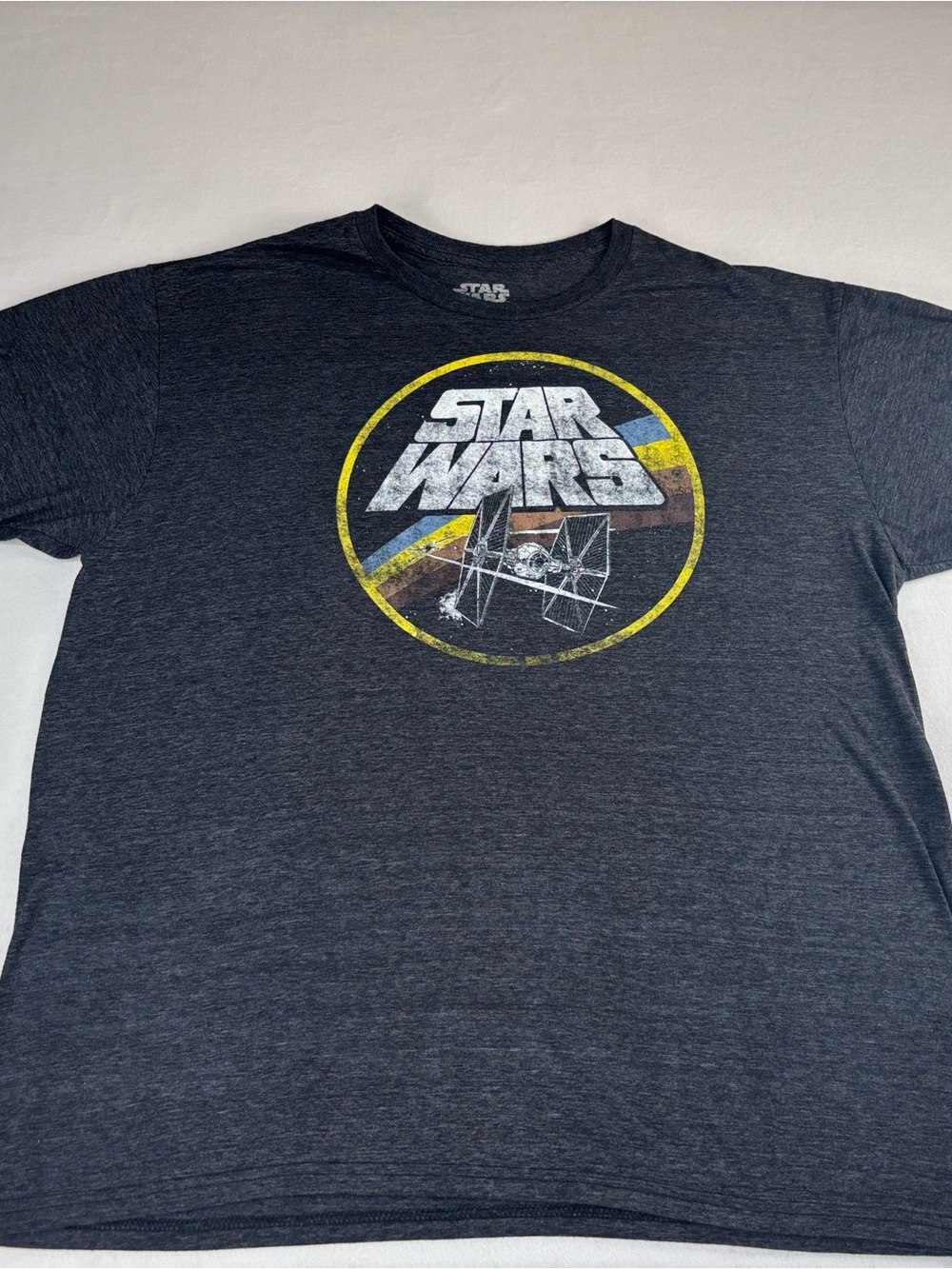 Star Wars Men's Graphic Tee - Heather Navy with Yellow Accents